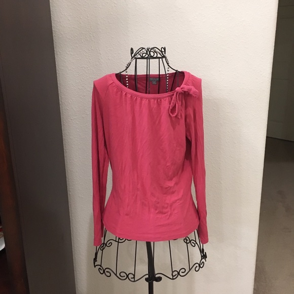 Long sleeve scoop with tie casual prep bow tie detail - Picture 2 of 8